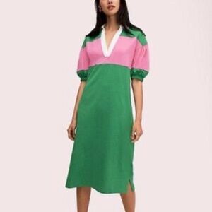 Kate Spade Green and Pink Colorblock Dress